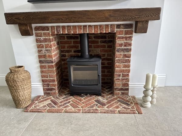 Bricks fireplace hearth