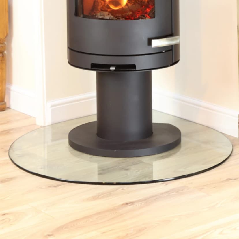 Glass fireplace hearth