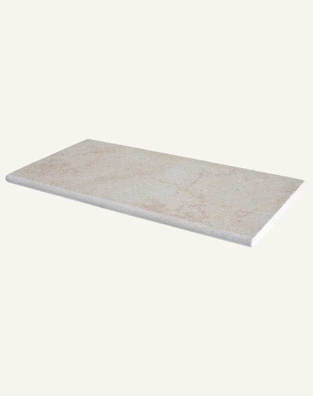 Mocca Cream Limestone fireplace hearth